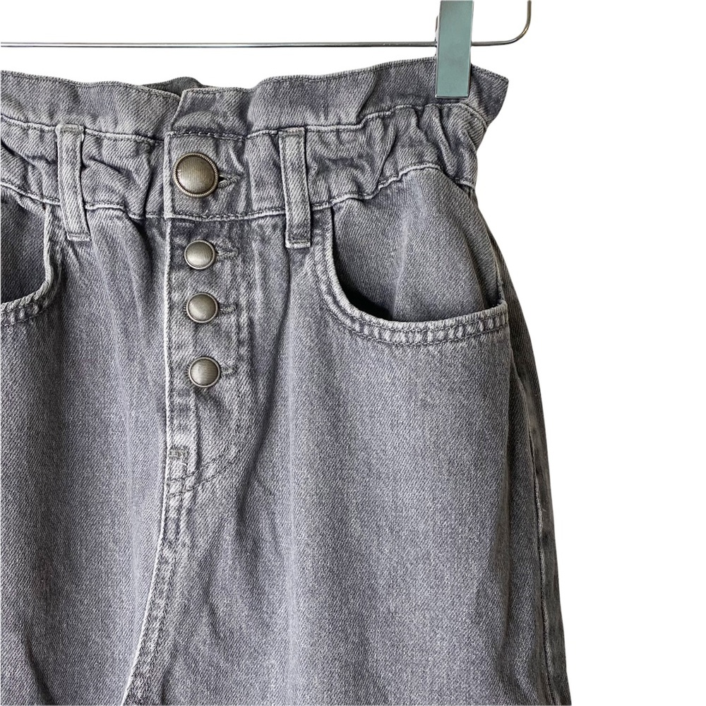 Zara Super High Rise Paperbag Waist Mom Boyfriend Engineering Crop Jeans Size 0 - Picture 11 of 13